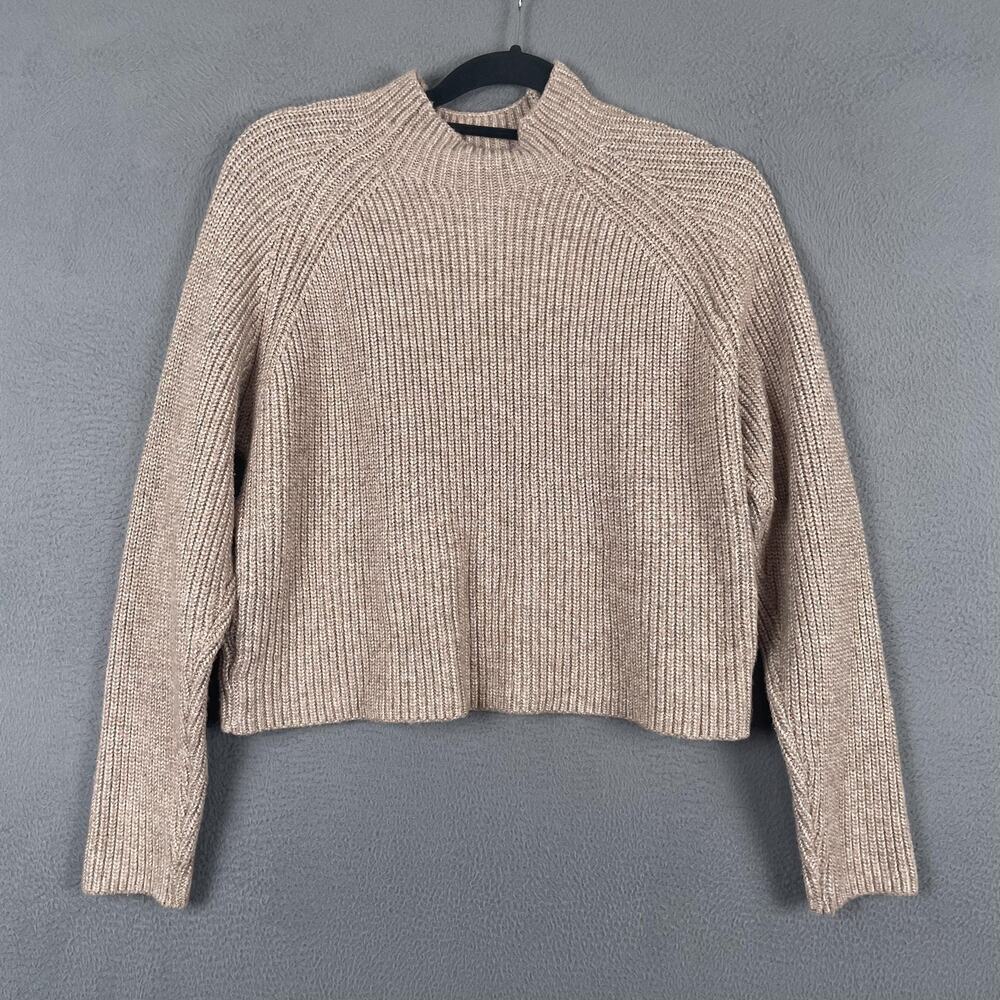 House Of Harlow 1960 Sweater Pullover Womens XS Beige Mock Neck Chunky-Knit